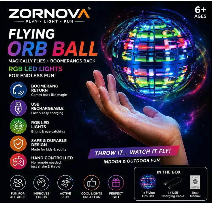 Flying Orb Ball - Hand Controlled Boomerang Spinner